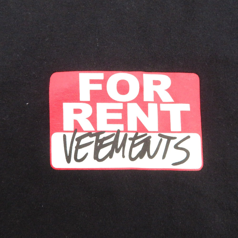 VETEMENTS (ヴェットモン) 半袖Ｔシャツ VETEMENTS　ロゴ FORRENTプリント付きオーバーサイズTシャツ　S　ブラック　SS20TR372 美品