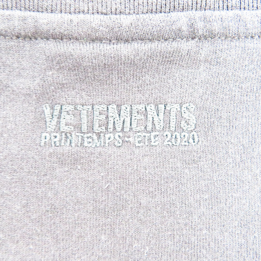 VETEMENTS (ヴェットモン) 半袖Ｔシャツ VETEMENTS　ロゴ FORRENTプリント付きオーバーサイズTシャツ　S　ブラック　SS20TR372 美品