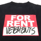 VETEMENTS (ヴェットモン) 半袖Ｔシャツ VETEMENTS　ロゴ FORRENTプリント付きオーバーサイズTシャツ　S　ブラック　SS20TR372 美品