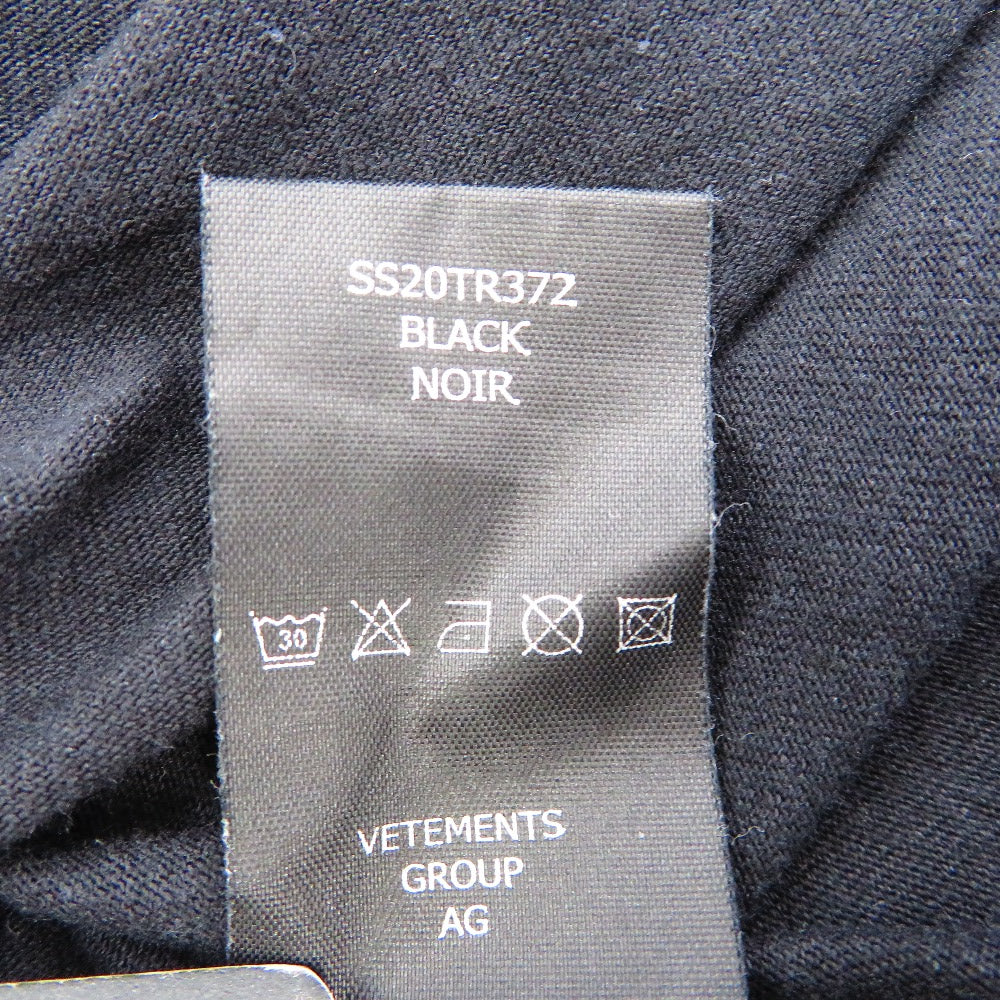 VETEMENTS (ヴェットモン) 半袖Ｔシャツ VETEMENTS　ロゴ FORRENTプリント付きオーバーサイズTシャツ　S　ブラック　SS20TR372 美品