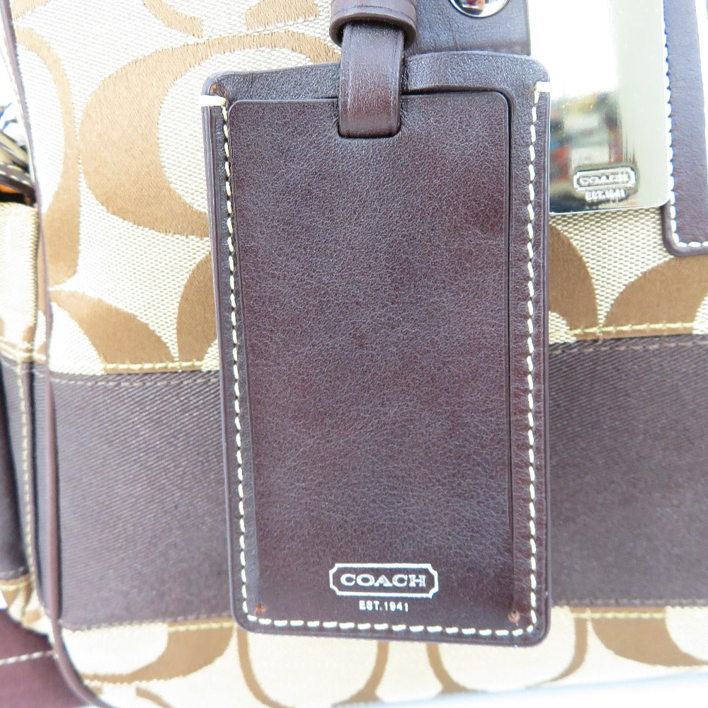 COACH (コーチ) ハンドバッグ COACH　シグネチャー　ボストンバッグ　ベージュ　F77179 美品