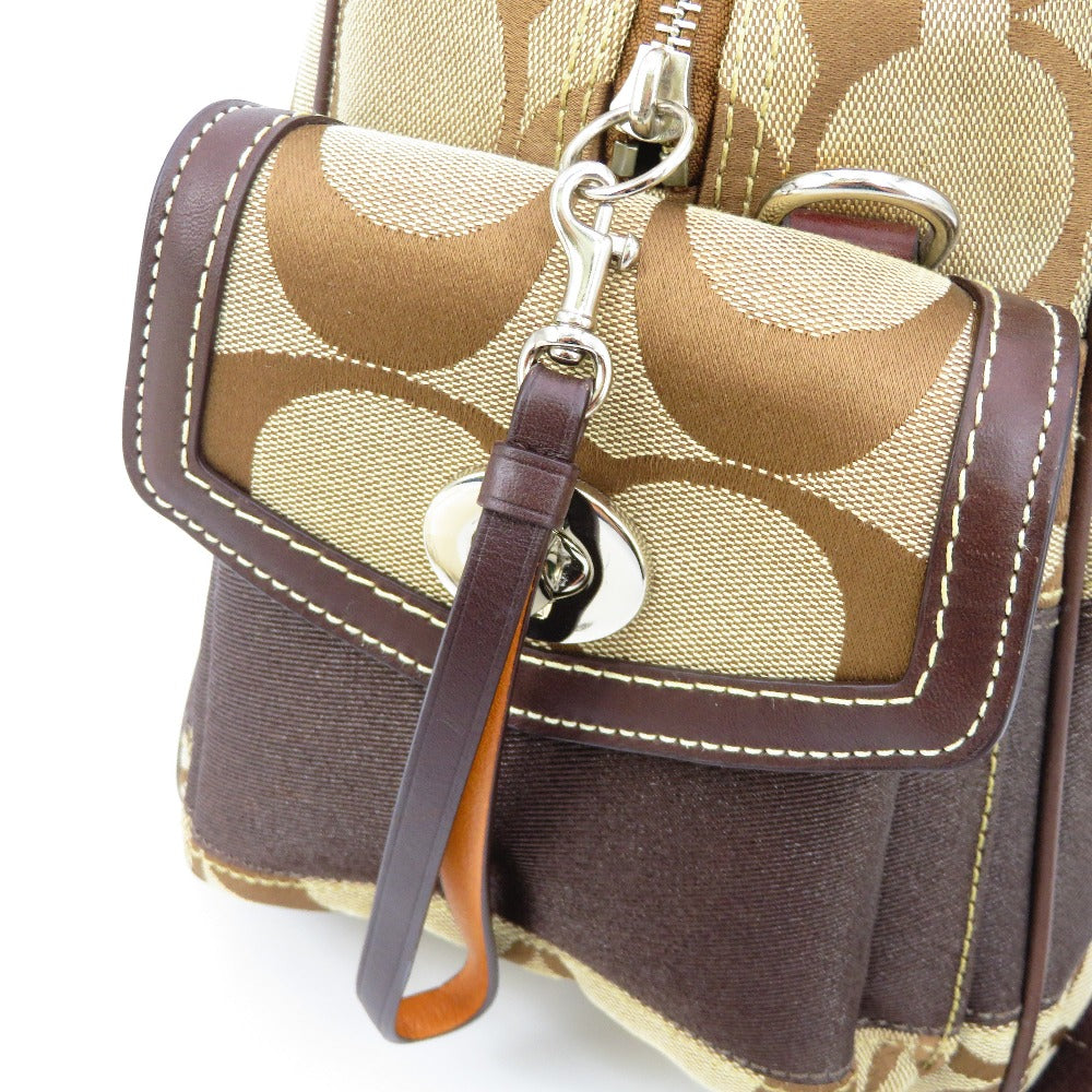 COACH (コーチ) ハンドバッグ COACH　シグネチャー　ボストンバッグ　ベージュ　F77179 美品