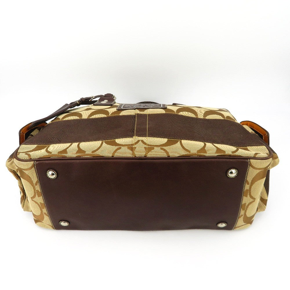 COACH (コーチ) ハンドバッグ COACH　シグネチャー　ボストンバッグ　ベージュ　F77179 美品