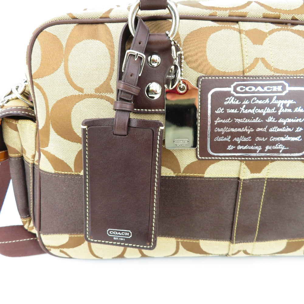 COACH (コーチ) ハンドバッグ COACH　シグネチャー　ボストンバッグ　ベージュ　F77179 美品
