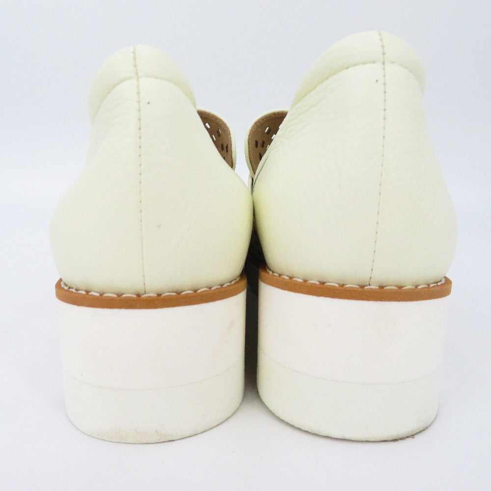 Miss Kyouko (ミスキョウコ) レザーシューズ Miss Kyouko　快適フィットのパンチングシューズ　ローファー　ホワイト　23.0cm　584-397 長さ25cm 美品
