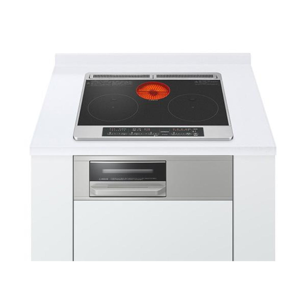 HITACHI (日立) キッチン家電 IHクッキングヒーター 2口IH+ラジエント 幅60cm 天板ブラック 前面シルバー HT-SK6AS(K) 未開封品