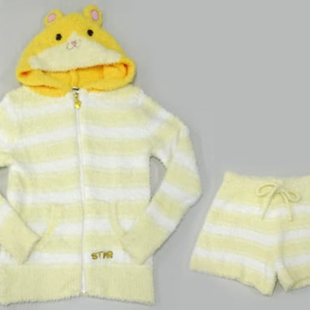 キャラクターグッズ るぅと(すとろべりーぷりんす) もこもこ あにまるるーむうぇあ ホワイト×イエロー フリーサイズ 「2021 NEW YEAR」 未使用品