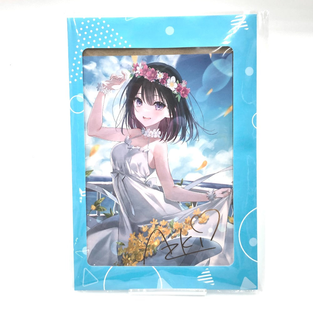 AZKi 箔押し複製サイン入り美和野らぐ先生描き下ろしポストカード 「バーチャルYouTuber ホロライブ AZKi 誕生日記念 2022 誕生日記念フルセット」 購入特典 キャラクターグッズ 未開封品