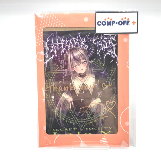 ラプラス・ダークネス 直筆メッセージ＆箔押し複製サイン入り儀式描き下ろしポストカード 「バーチャルYouTuber ホロライブ ラプラス・ダークネス 活動1周年記念フルセット 数量限定ver.」 購入 キャラクターグッズ 未開封品