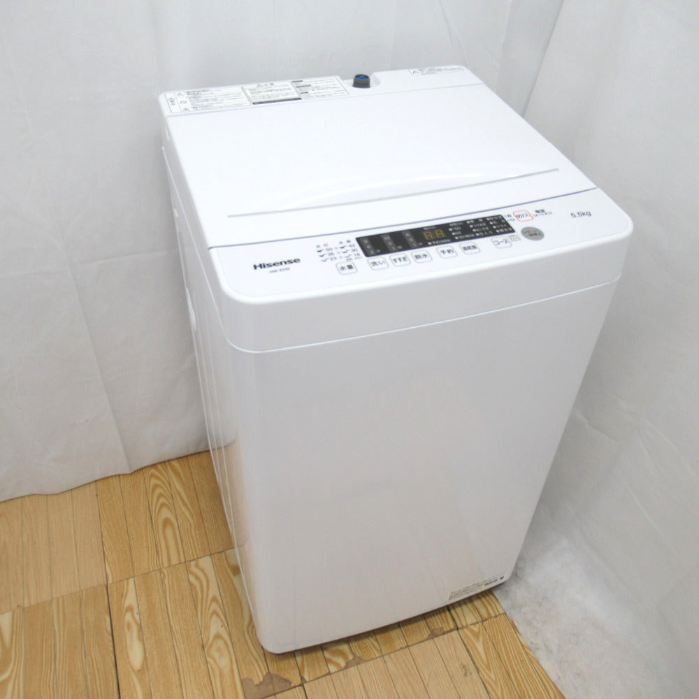 ハイセンス洗濯機5.5kg 立体シャワー水流 風乾燥機能付き