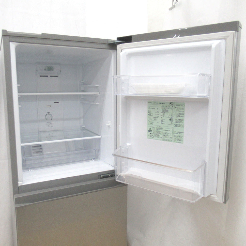 AQUA (アクア) 冷蔵庫 126L 2ドア AQR-13G ブラッシュシルバー 2018年
