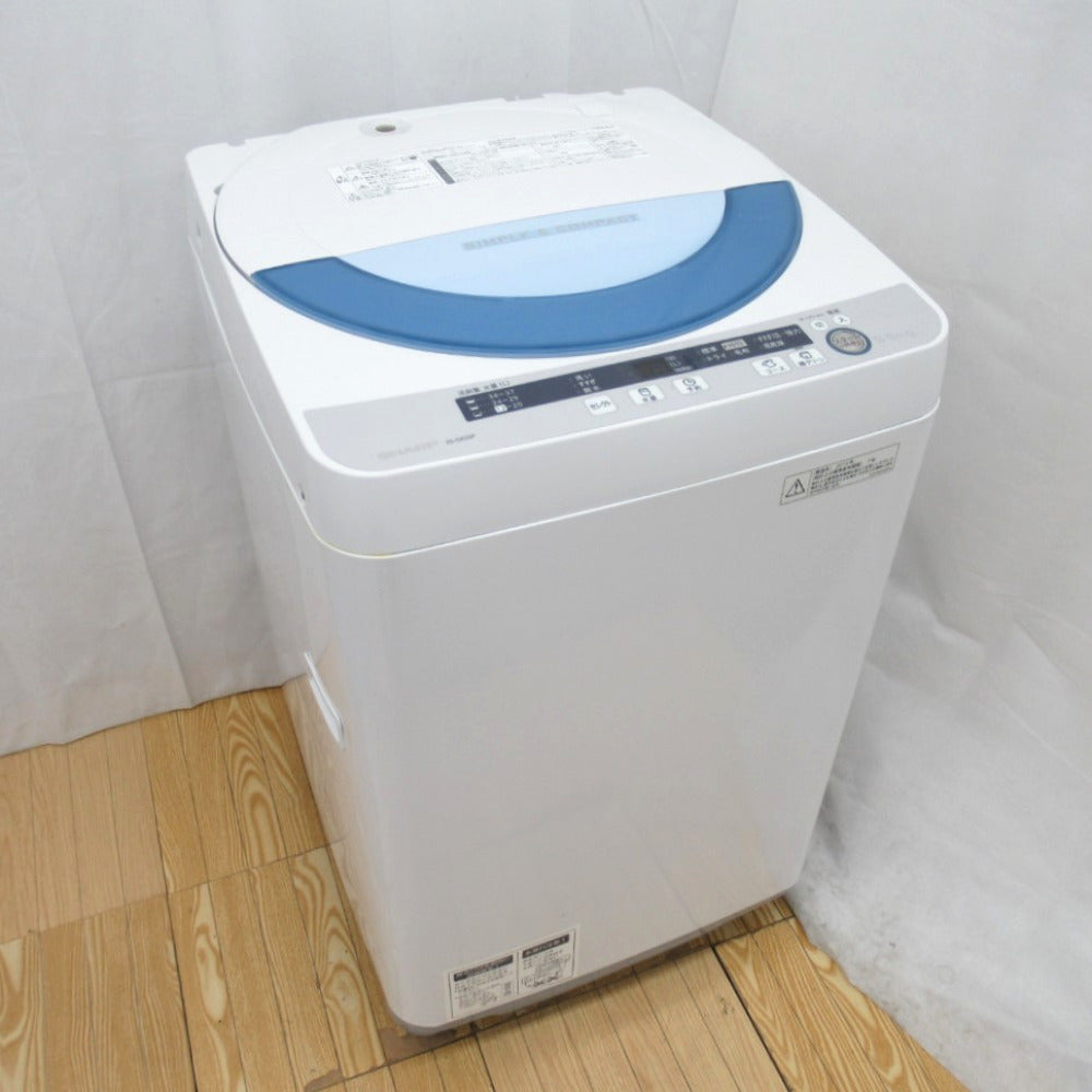 SHARP (シャープ) 全自動電気洗濯機 ES-GE55P 5.5kg 2015年製 ホワイト 簡易乾燥機能付 一人暮らし 洗浄・除菌済み