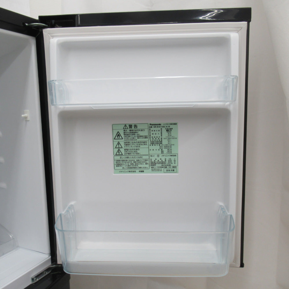 Panasonic (パナソニック) 冷蔵庫 138L 2ドア Joshinオリジナルモデル NR-BW148C-K 2016年製 一人暮らし 洗浄・除菌済み