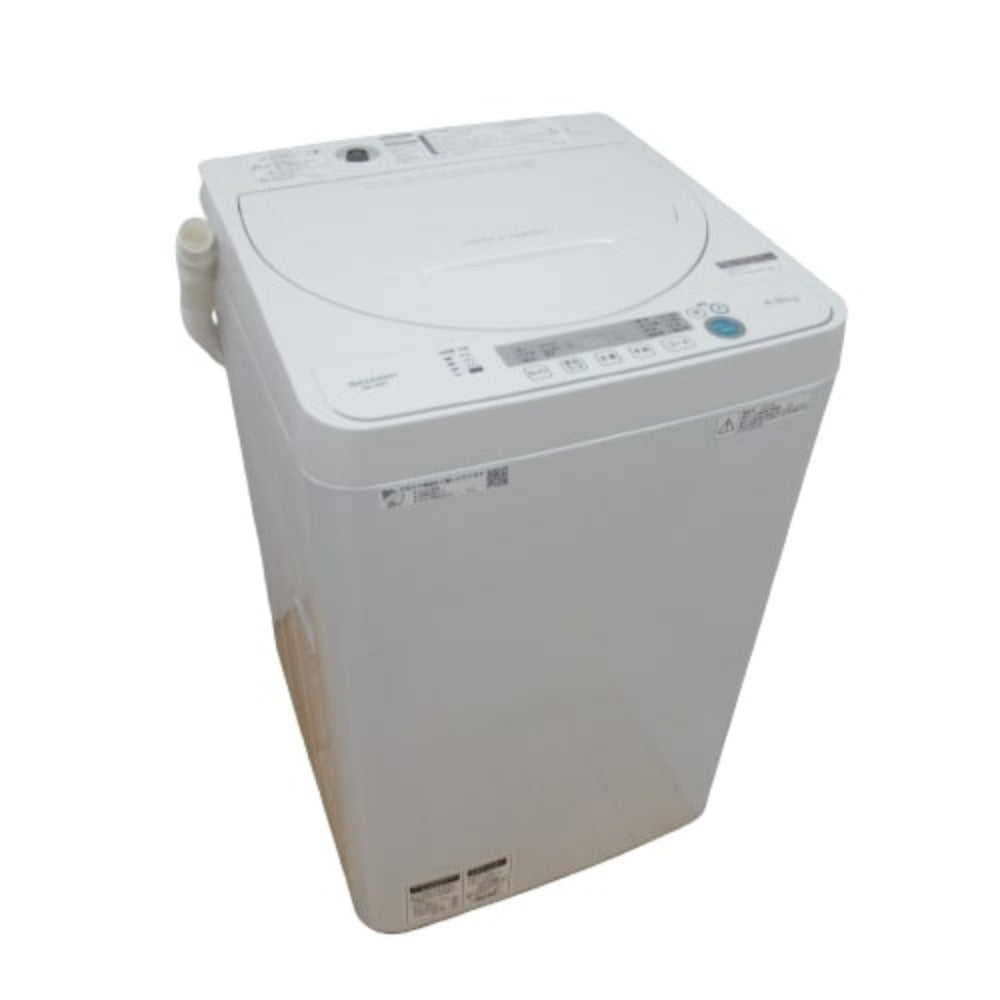 SHARP (シャープ) 全自動電気洗濯機 ES-G4E7 4.5kg 2020年製 ホワイト 簡易乾燥機能付 一人暮らし 洗浄・除菌済み