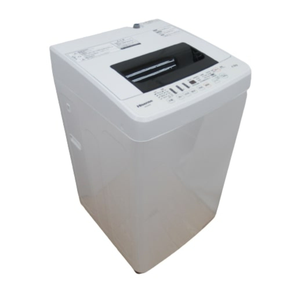 Hisence (ハイセンス) 洗濯機 全自動電気洗濯機 HW-E4503 4.5kg 2020年製 ホワイト 簡易乾燥機能付 一人暮らし 洗浄・除菌済み　2018 HW-E4502