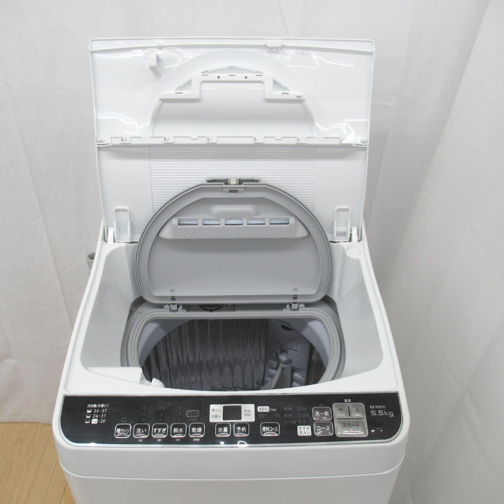 SHARP (シャープ) 全自動電気洗濯機 ES-TX5TC 5.5kg 2018年製 ホワイト 