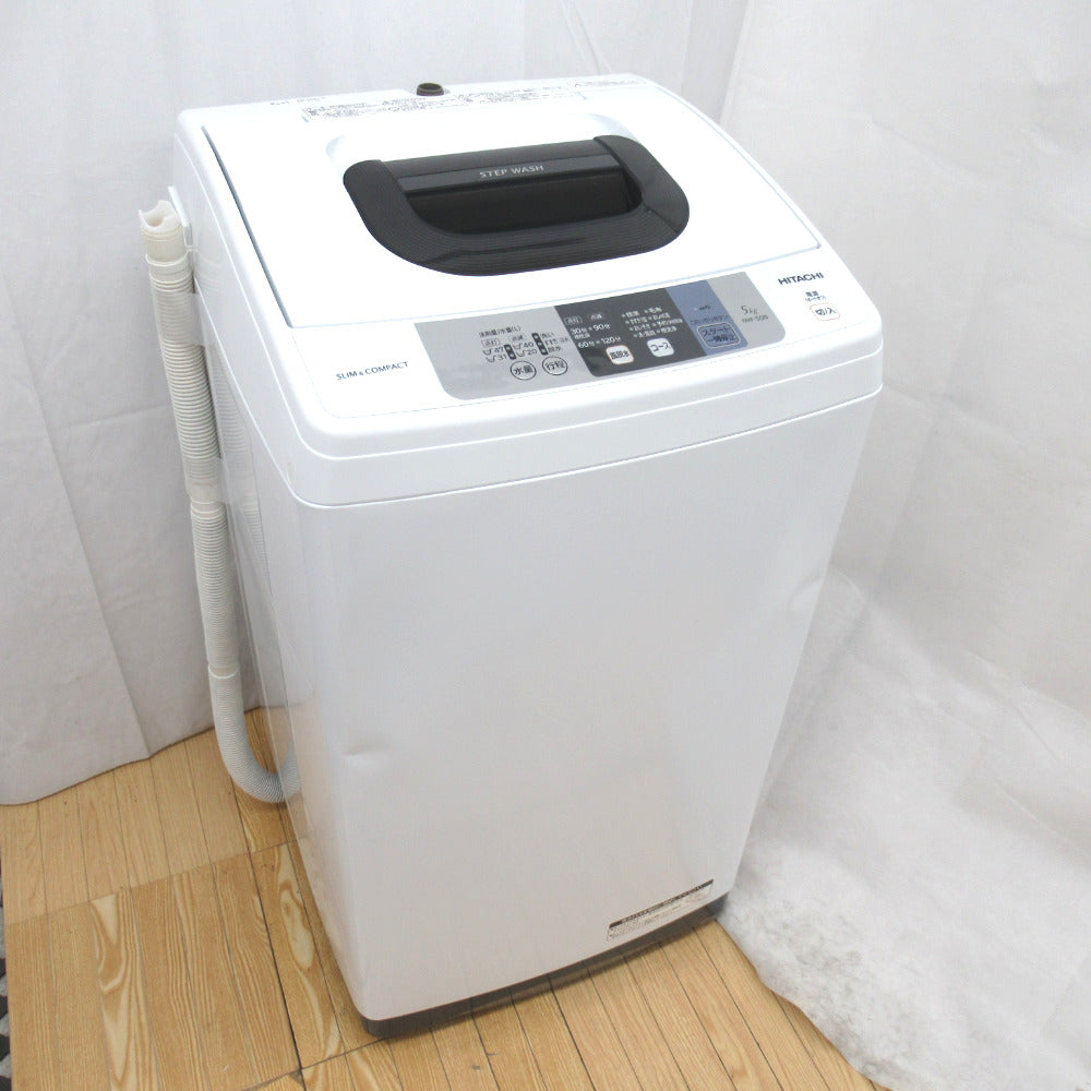 HITACHI 日立 白い約束 NW-50B 全自動電気洗濯機 5.0kg 2018年製