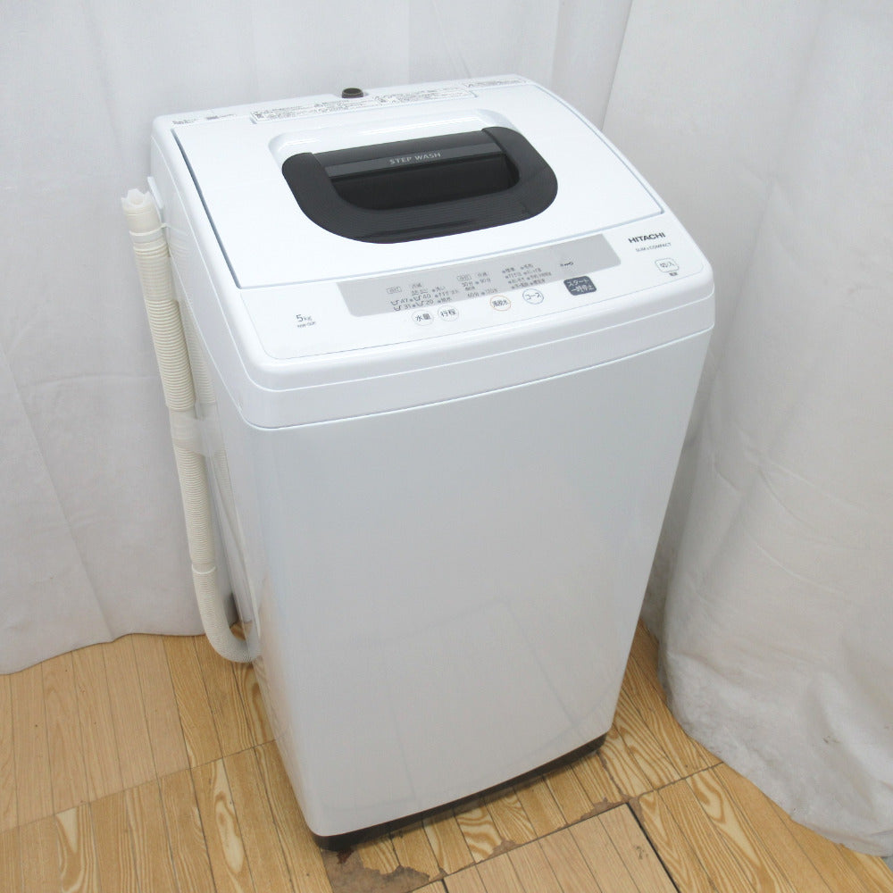 HITACHI 日立 全自動電気洗濯機 NW-50E 5.0kg 2020年製 ピュアホワイト 