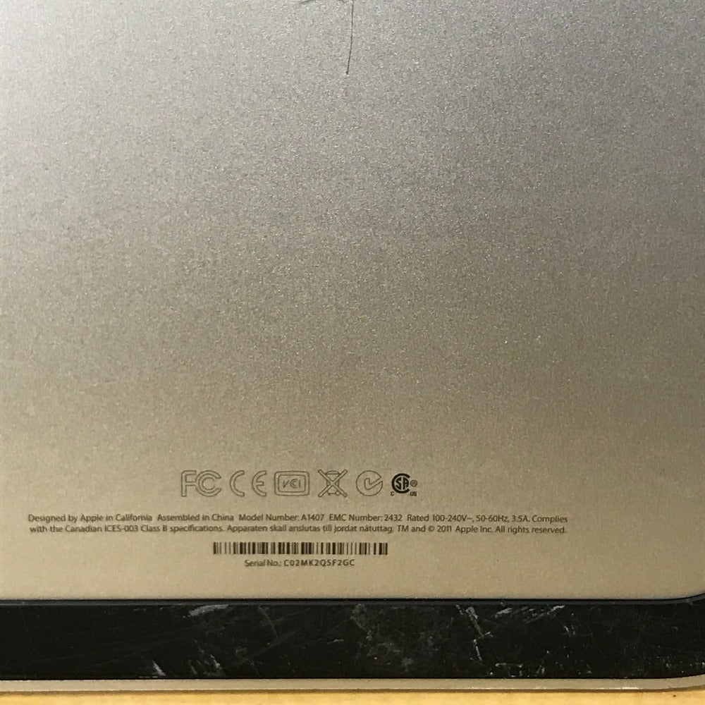 Apple (アップル) PC周辺機器 Apple Thunderbolt Display A1407 27インチ ケーブル難あり ジャンク品