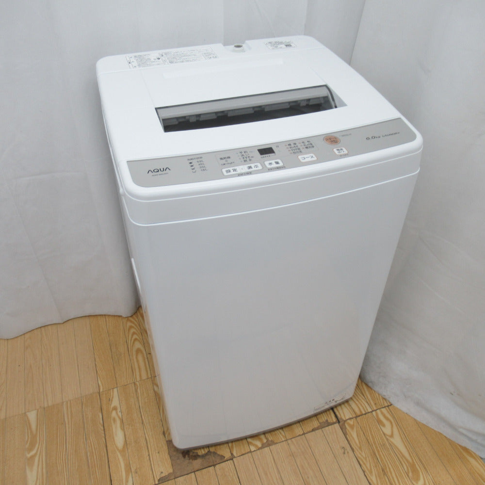 洗濯容量6kg8236 AQUA 6kg 全自動洗濯機 AW-S60J 2020年製