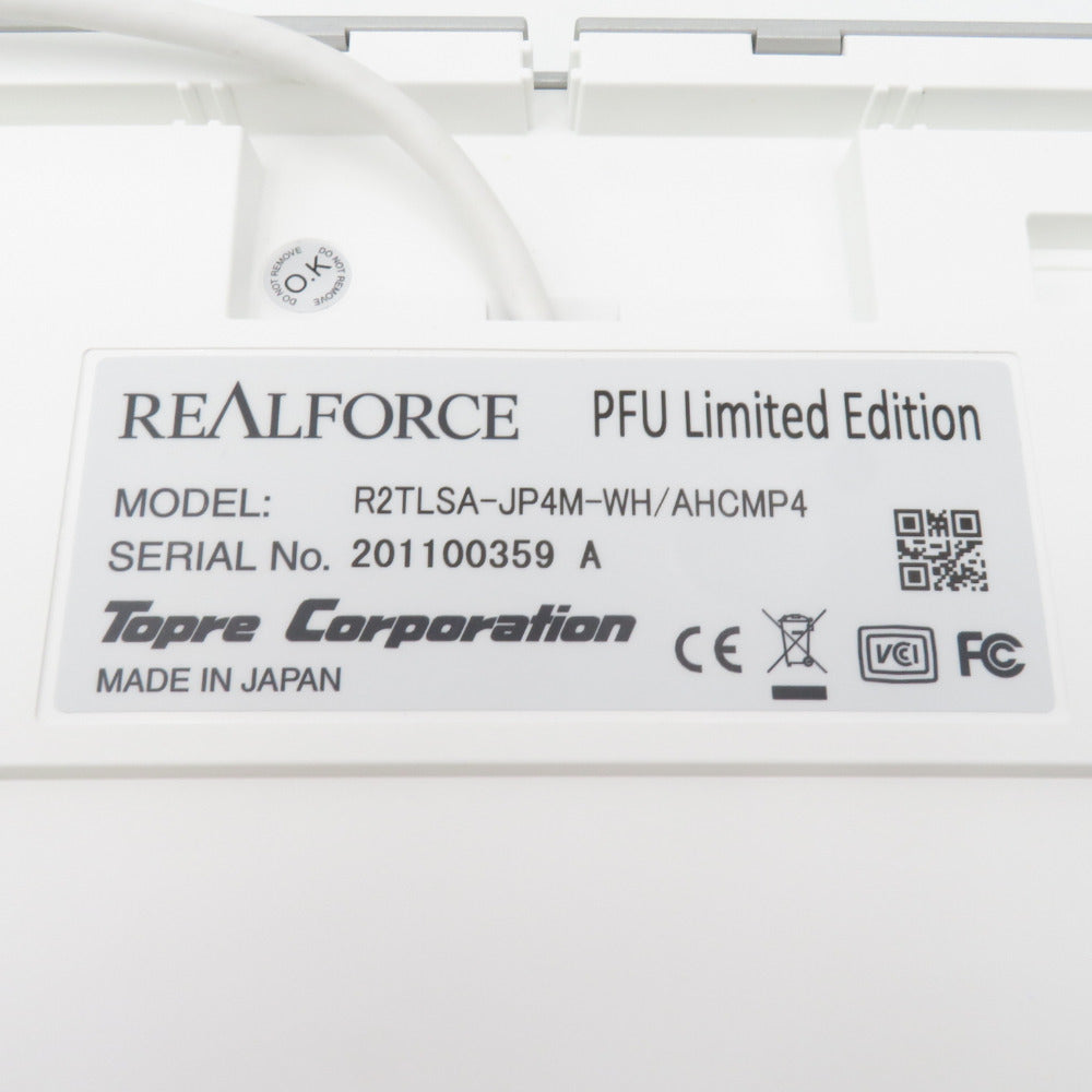 東プレ REALFORCE (リアルフォース) TKL SA for Mac R2TLSA-JP4M-WH