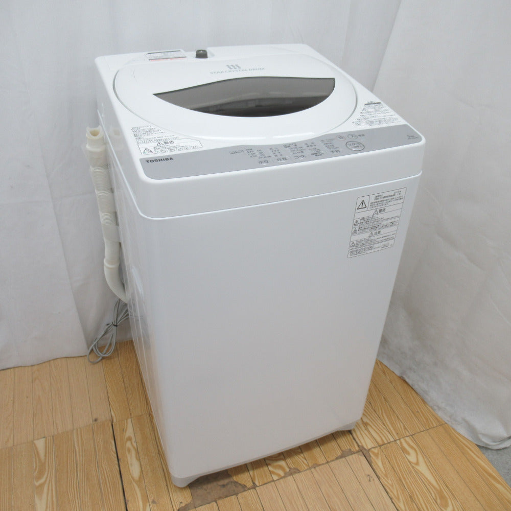 TOSHIBA 東芝 全自動電気洗濯機 AW-5G6 5.0kg 2019年製 グランホワイト 