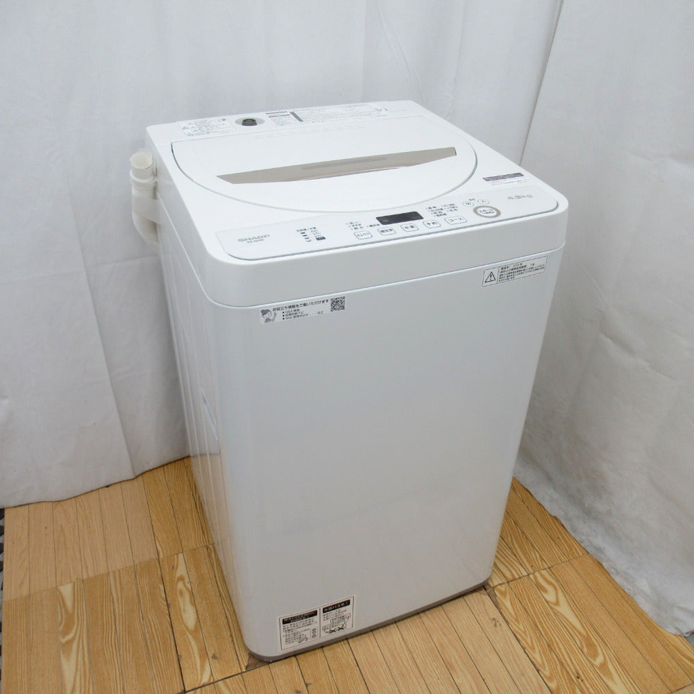 SHARP シャープ 全自動電気洗濯機 ES-GE4D 4.5kg 2020年製 ベージュ系 簡易乾燥機能付 一人暮らし 洗浄・除菌済み ｜コンプオフ  プラス – コンプオフプラス 公式ショップ