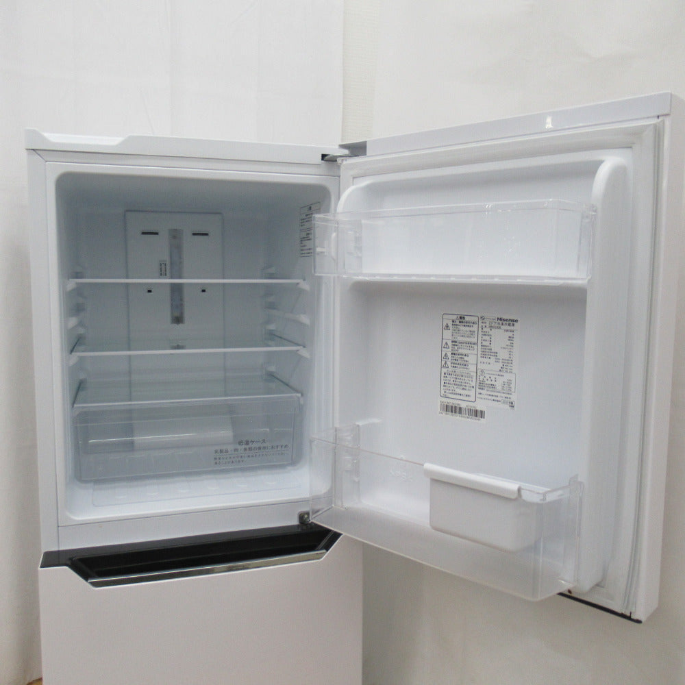 Hisence ハイセンス 冷蔵庫 ノンフロン 130L 2ドア HR-D1302 エディオンオリジナル パールホワイト 2019年製 一人暮らし 洗浄・除菌済み