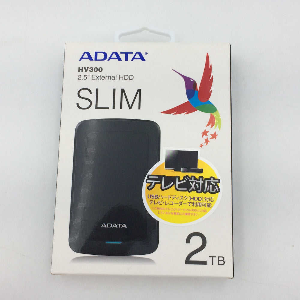 A-DATA (エーデータ) 外付けHDD HV300 2TB ポータブル USB3.2 Gen1対応 ブラック スリムタイプ 未開封品