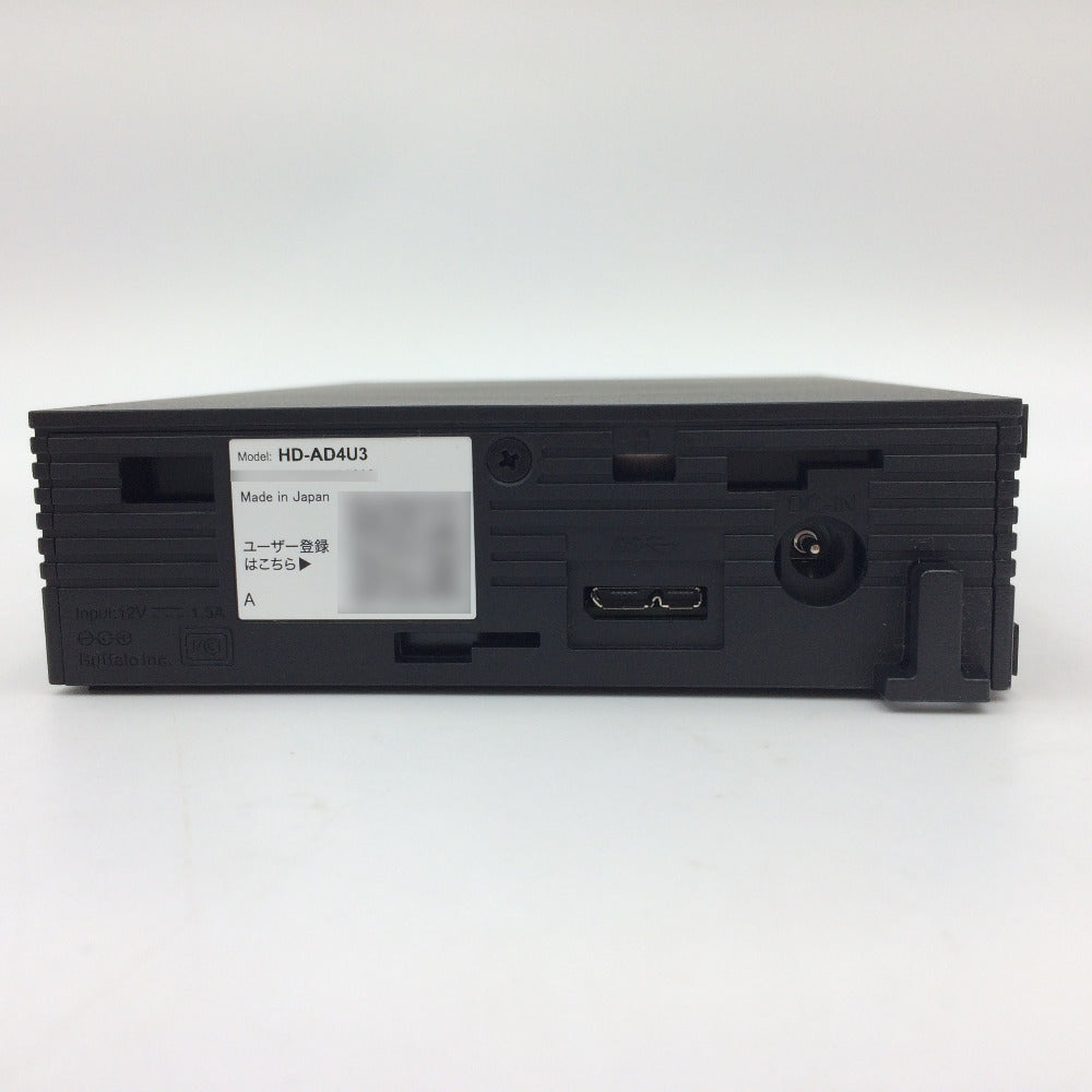 Buffalo (バッファロー) 外付けHDD 4TB ブラック USB3.1 Gen1 テレビ録画対応 HD-AD4U3 美品