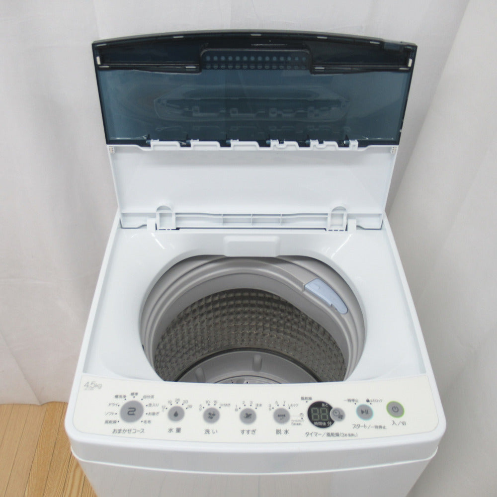 中古ハイアール 4.5kg 全自動洗濯機 ホワイトhaier JW-C45D-W Haier 
