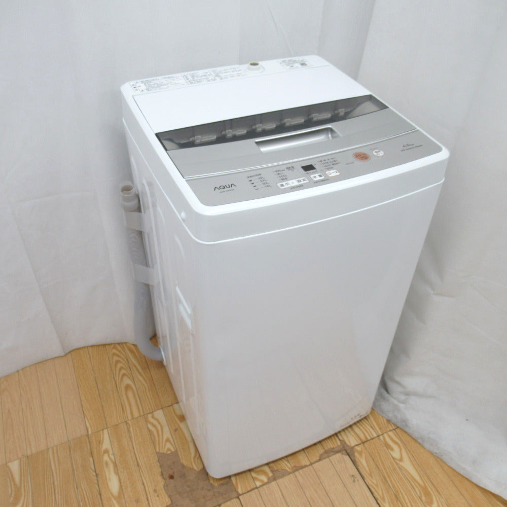 AQUA アクア 全自動洗濯機 4.5kg AQW-S4M 2022年製 簡易乾燥機能付 