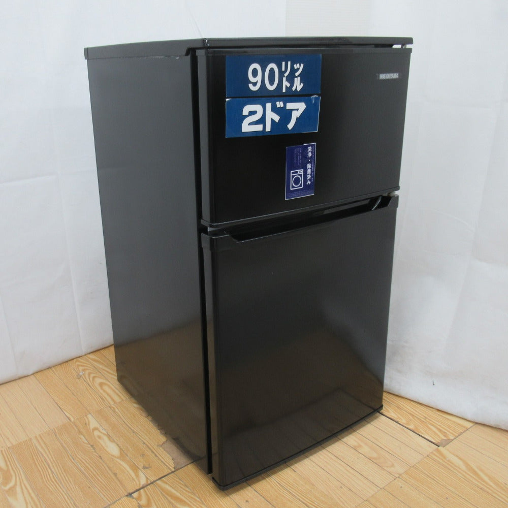 IRIS OHYAMA アイリスオーヤマ 冷蔵庫 90L 2ドア IIRSD-9B-B ブラック 