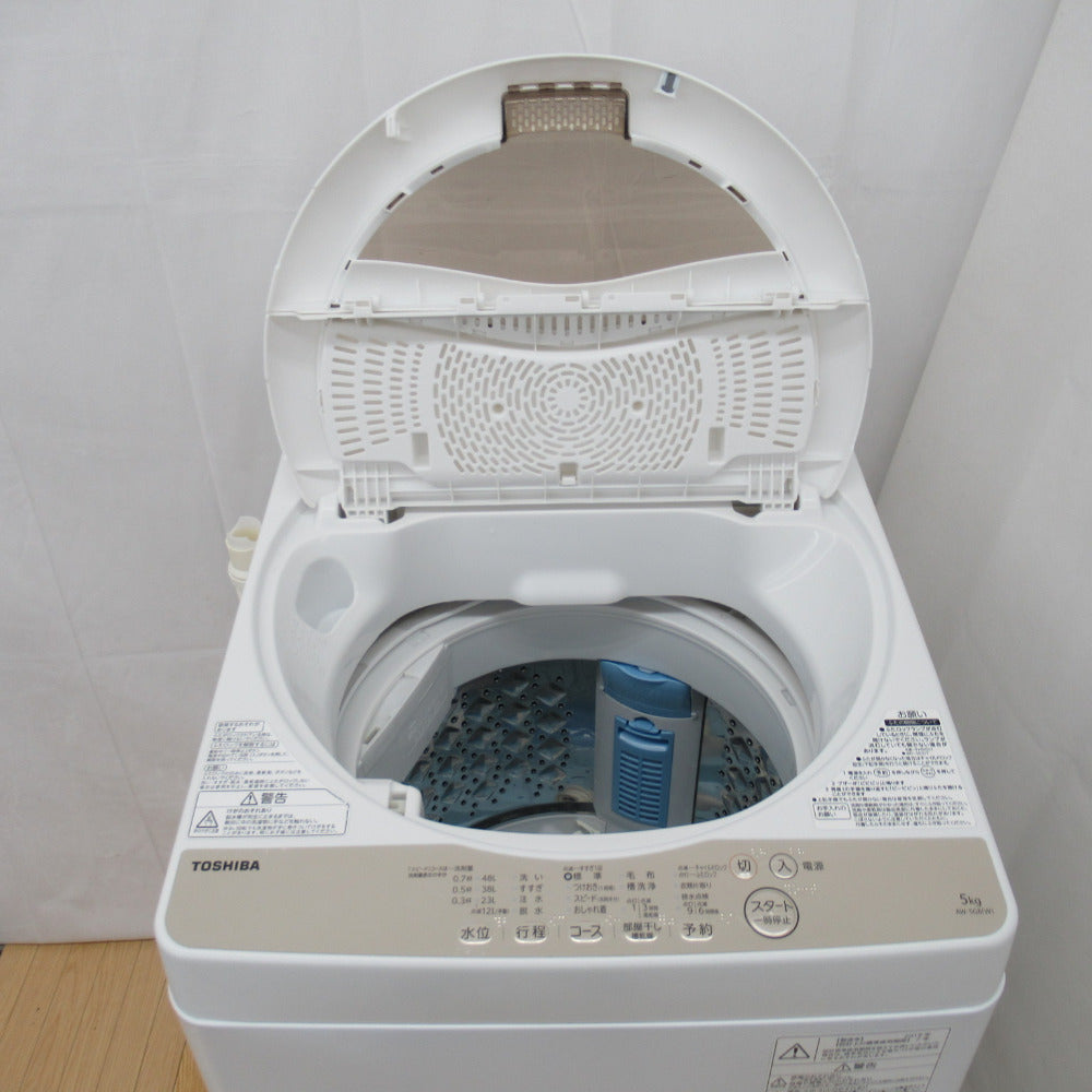 TOSHIBA 東芝 全自動電気洗濯機 AW-5G8 5.0kg 2019年製 グランホワイト 