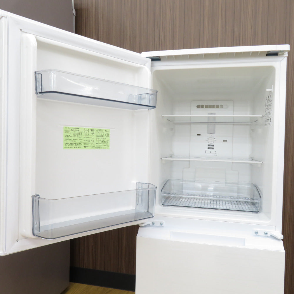 SHARP シャープ 冷蔵庫 152L 2ドア つけかえどっちもドア SJ-D15H-W ナチュラルホワイト 2022年製 一人暮らし 洗浄・除菌済み