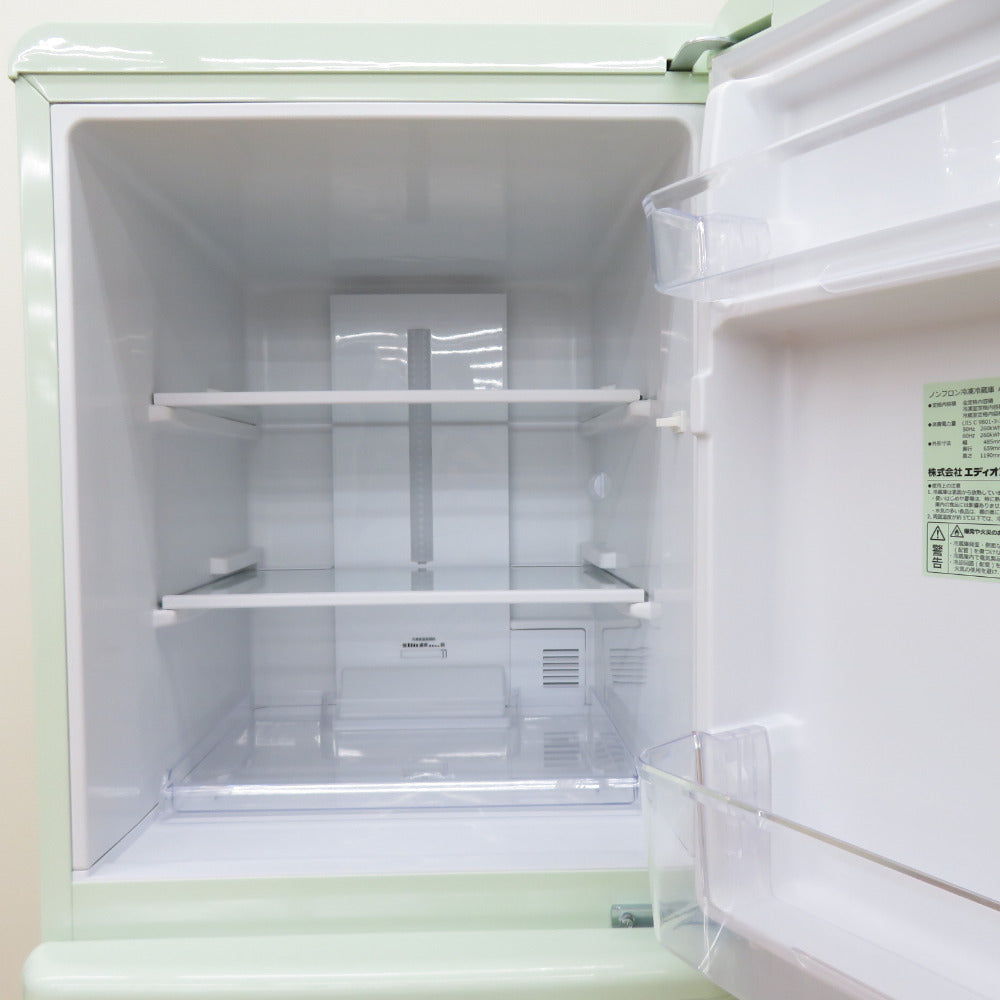 エディオン 冷蔵庫 149L 2ドア レトロ ANG-RE-151-A1 グリーン 2020年