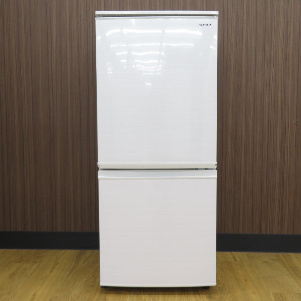 SHARP シャープ 冷蔵庫 137L ファン式 つけかえどっちもドア 2ドア SJ-D14F-W 2020年製 一人暮らし 洗浄・除菌済み