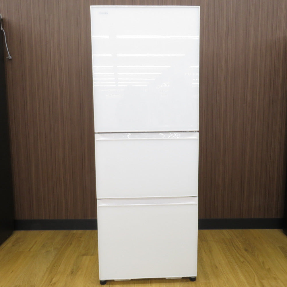 TOSHIBA 東芝 冷蔵庫 330L 3ドア VEGETA GR-M33SXV(EW) 2018年製 グランホワイト洗浄・除菌済み