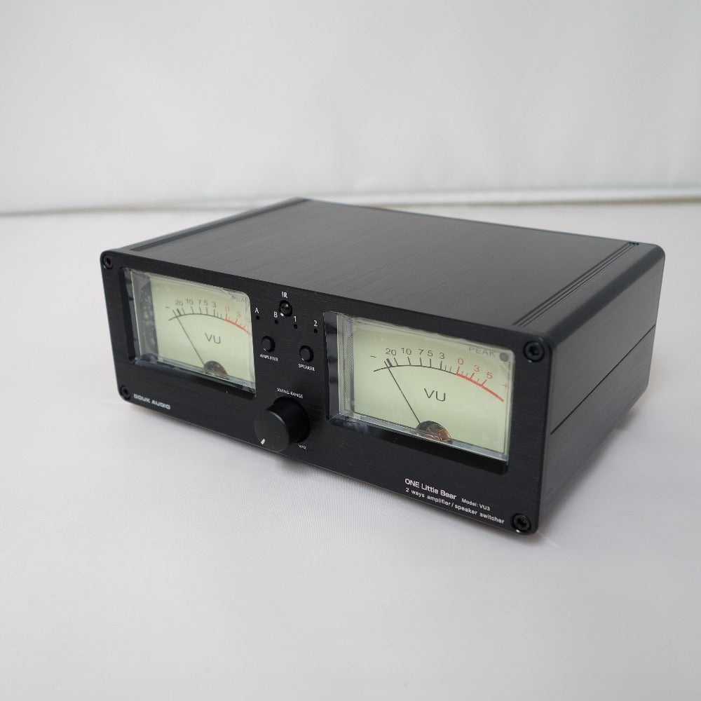 オーディオ機器 [Douk Audio] デュアルアナログVUメーター オーディオスイッチャーボックス XX-VU3 美品