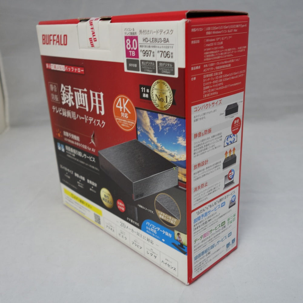 Buffalo (バッファロー) 外付けハードディスク 8TB ブラック テレビ 