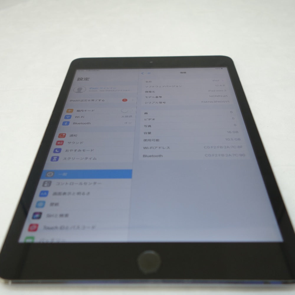 ジャンク品 iPad mini (アイパッド ミニ) 3 Wi-Fiモデル 16GB スペースグレイ MGNR2J/A ジャンク