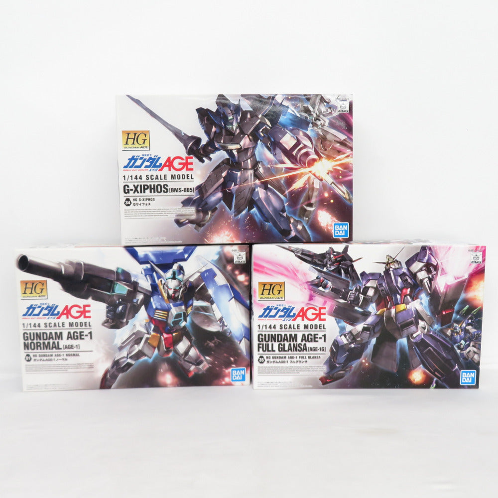 未使用/未組立 HG 1/144 ガンダムAGEー1 ノーマル/Gサイフォス /ガンダムAGE-1 フルグランサ 3箱セット 色分け済みプラモデル(機動戦士ガンダムAGE)
