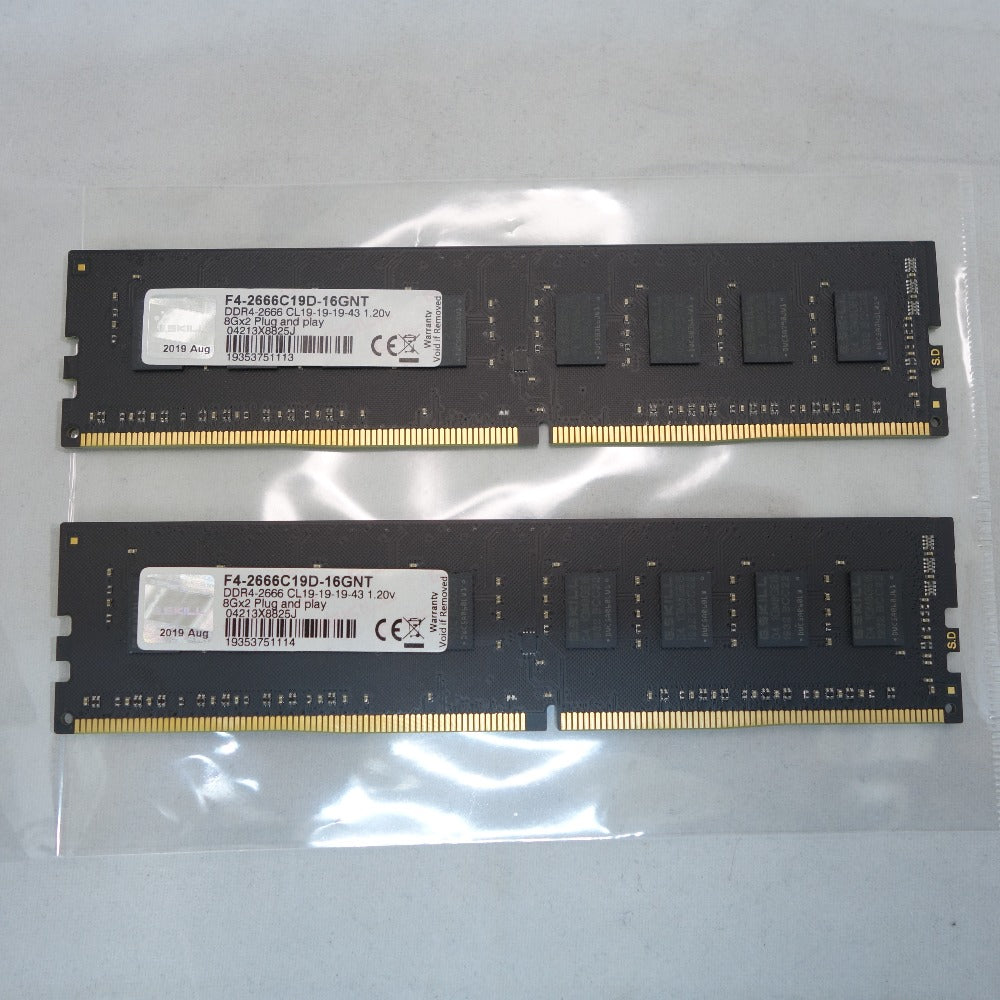 G.SKILL (ジースキル) デスクトップPC用メモリ 16GB（8GB×2枚組） DDR4-2666 DIMM F4-2666C19D-16GNT