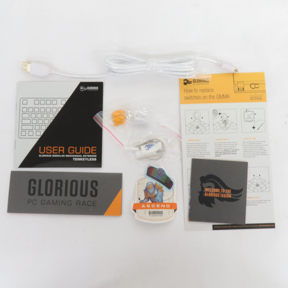 GLORIOUS (グロリアス) ゲーミングキーボード GMMK TKL White 英語配列87キー テンキーレス 茶軸 有線接続 GLO-GMMK-TKL-BRN-W