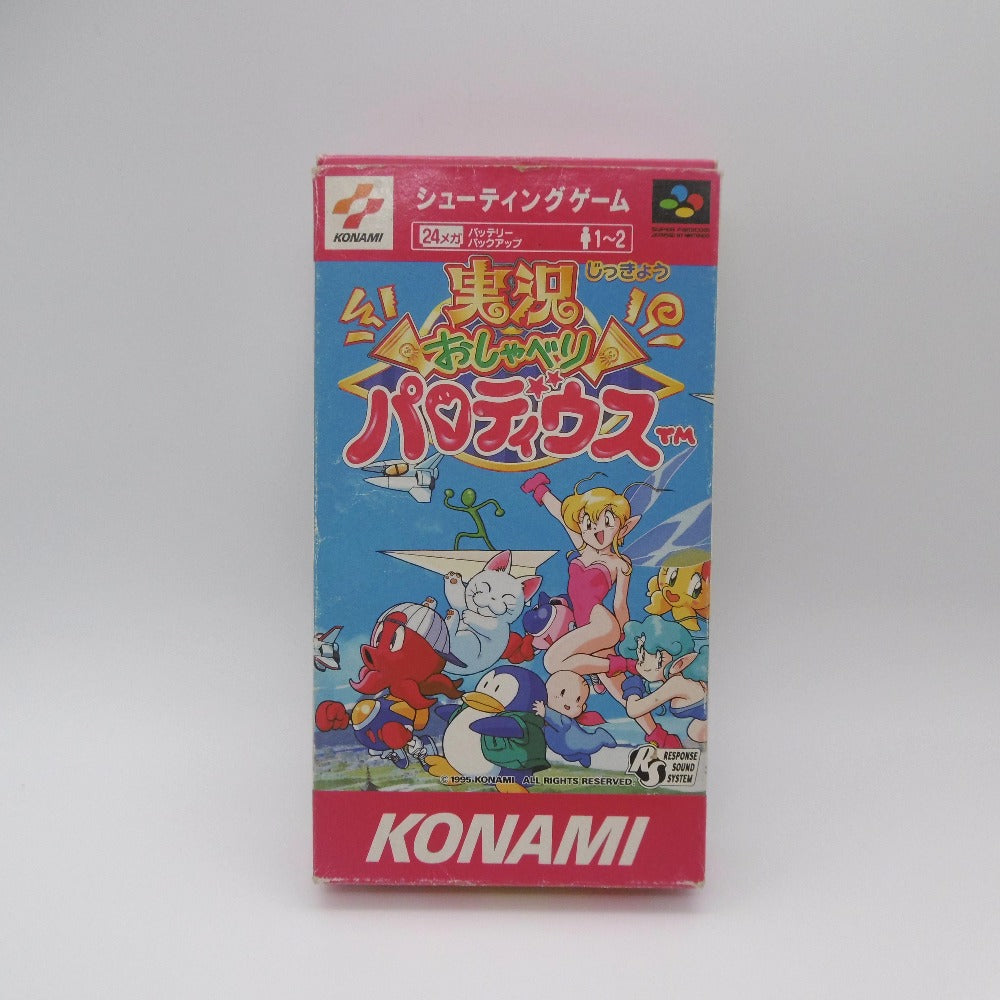 KONAMI (コナミ) ゲームソフト SFC 実況おしゃべりパロディウス 箱・説明書・はがき付属 スーパーファミコンソフト