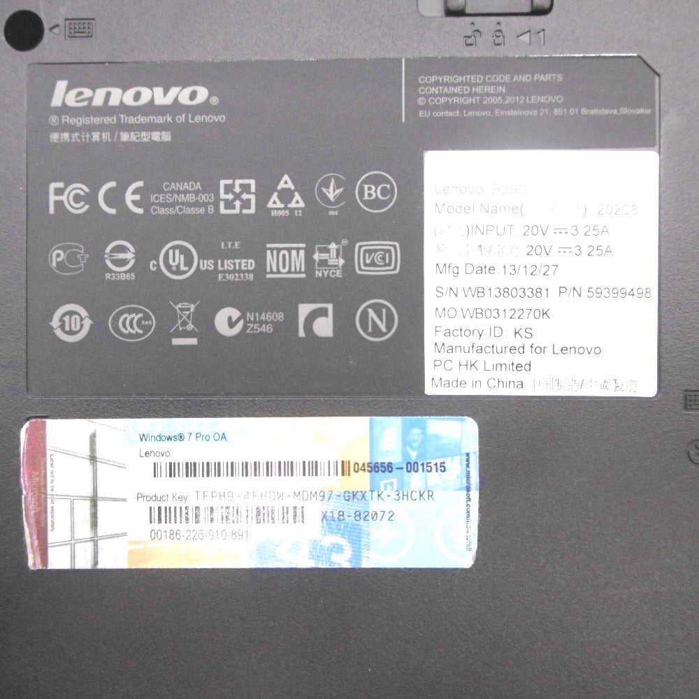 Lenovo B Lenovo B590 Core i5-3230M 2.60GHz/メモリ4GB/HDD500GB