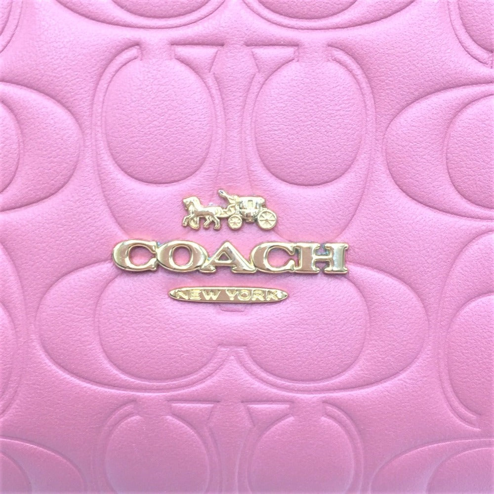 COACH (コーチ) トートバッグ COACH シグネチャー型押しレザートートバッグ ターンロックトート 39240I ピンク