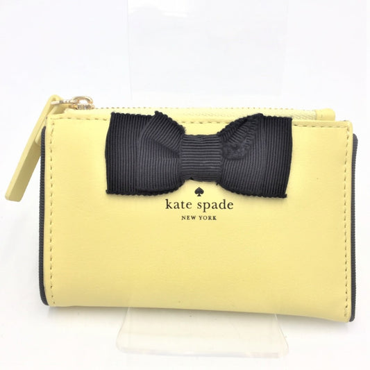 Kate Spade (ケイトスペード) コインケース kate spade コインケース カードケース パステルイエロー リボン 美品
