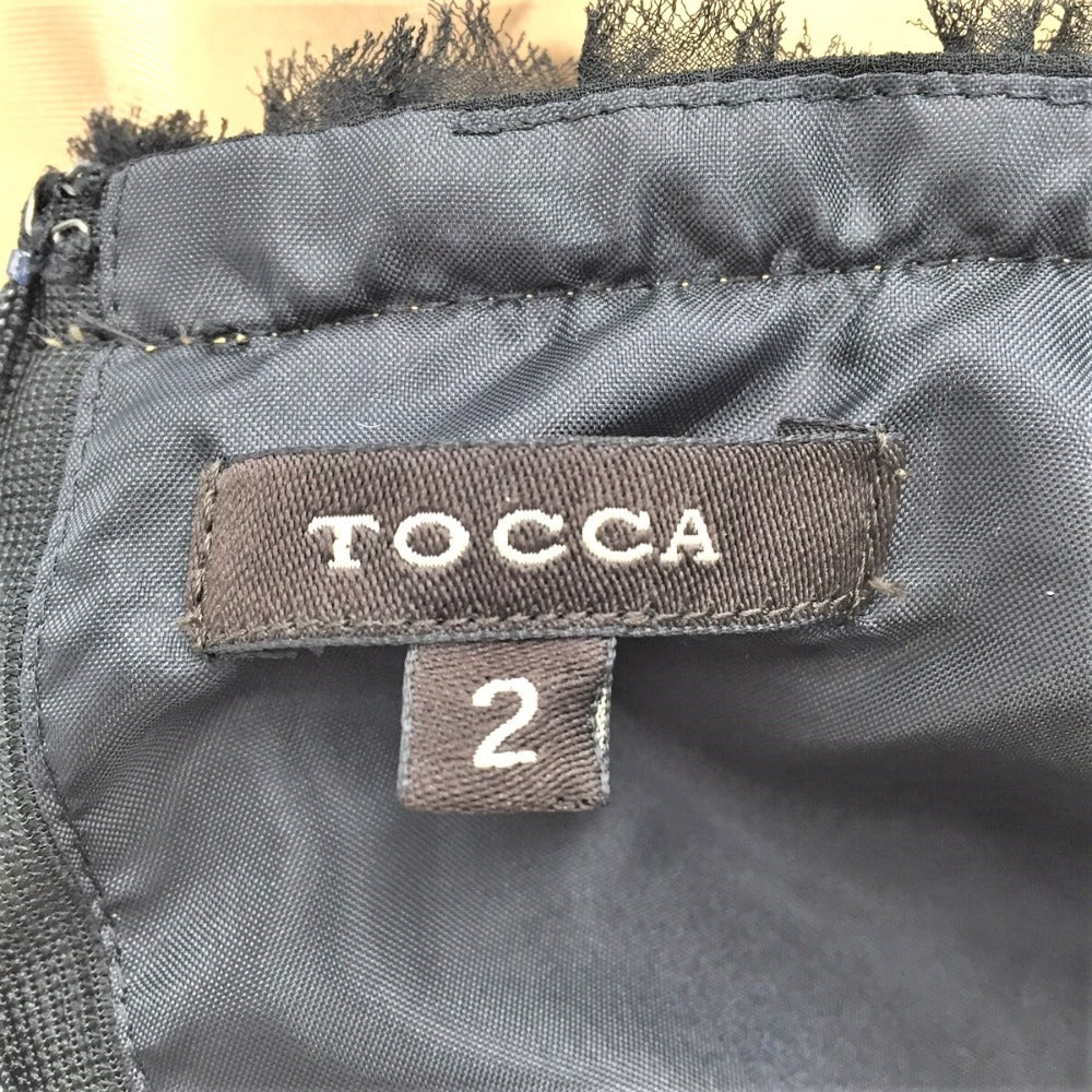 TOCCA TOCCA シフォンドッキングワンピース ベルト付 ブラック