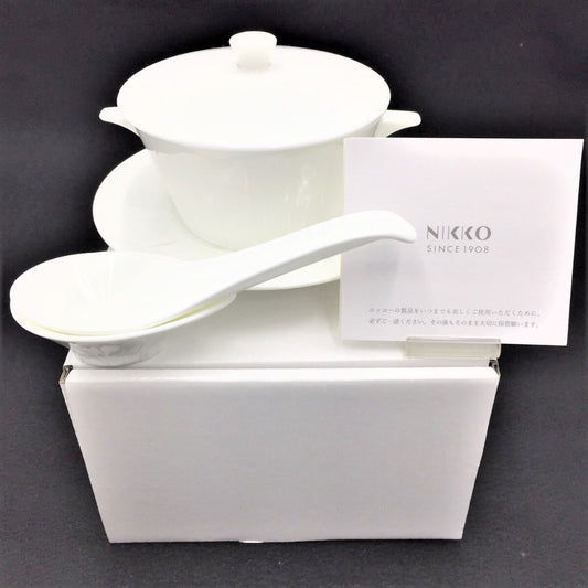 NIKKO (ニッコー) 食器 NIKKO HALO〜ヘイロ〜 スープカップセット レンゲ付き 未使用品